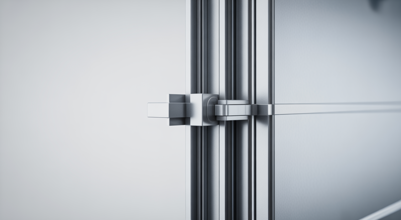 Steel security door protecting an entryway
