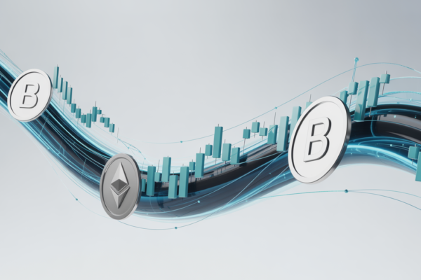 Hero image depicting digital market fluidity and efficient cryptocurrency trading on a clean background, symbolizing crypto exchange liquidity comparison.