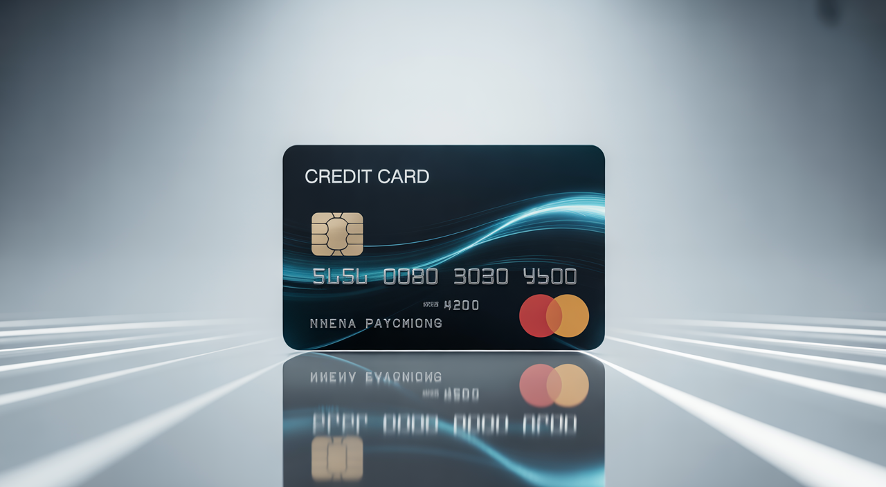 Photorealistic image of a modern credit card representing UPI credit card payment concept on a clean white background